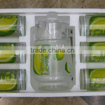 JK037 7pcs Glass Drinking Set With Deco photo-4