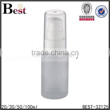 alibaba china hot products frosted 30ml glass bottle white pp pump for cosmetic lotion wholeseale