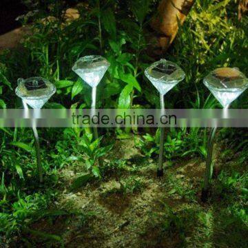 Outdoor Solar Power LED Path Wall Landscape Mount Garden Fence Lamp solar diamond light