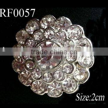 RF 0057 Wholesale 4/5" garment crystal rhinestone shank button