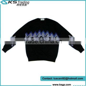 2015 New Arrival Black Handmade Mens Handmade Knit Wool Sweater Designs