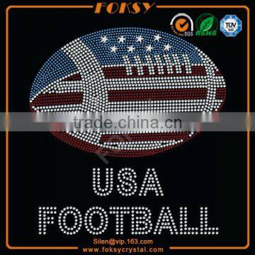 independence day of USA flag with football iron on transfers