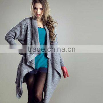 ladies fashion solid woolen boyfriend style sweater cardigan