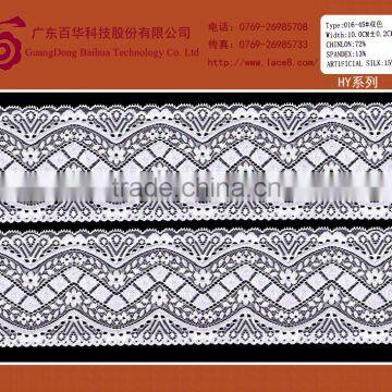 Elegant silk embroidery wholesale lace with elastane for upscale dress