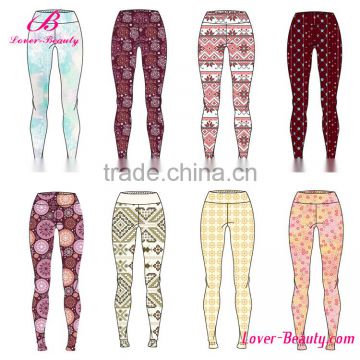 Custom Printed Fashion 92% Polyester 8% Spandex Fitness Leggings Women