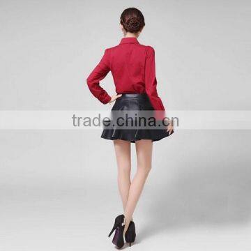 2014 Latest Design Black Winter Sexy Mini Short Leather Skirt for Women photo-5