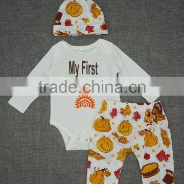 Wholesale Gifts Infants Toddlers Bodysuit and Pants Baby 3 Pcs Set photo-3