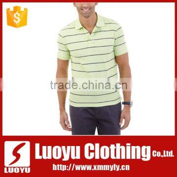Men's High Quality Blue White Stripe Polo Shirt photo-3