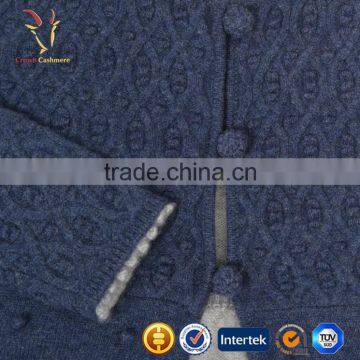 Baby Doll Long Sleeve Cashmere Dress With Cable Design at Waist photo-3