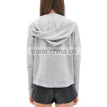 Loose Drop Shoulder Front Zipper Wool-blend Sweater Hooded Cardigan With Pockets photo-3