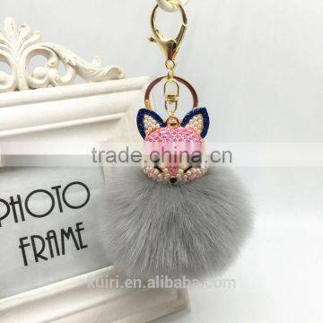2017 New Fashion Cute Faux Fur Ball Plush Keychain Car Key Chain for Bag Pendant Fmq-11 photo-4
