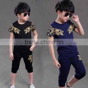 Custom Wholesale Good Quality Summer Boy t Shit Suit With Printing Dragon Children Shirt photo-5