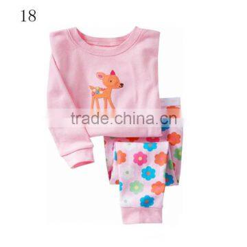 S32656W Wholesale OEM Lovely Comfot Cartoon Print Pajamas Set For Kids 2 Piece 100% Cotton Sleepwear photo-2