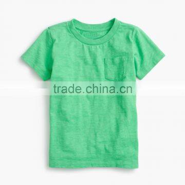 Wholesale Comfortable Custom Design Baby Clothes 2017 Boys' Slub Pocket T-shirt New Style Plain Children Clothing