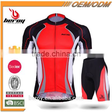 BEROY 2016 3D anatomical cutting design bicycle garment for men,wicking short sleeve cycling suit