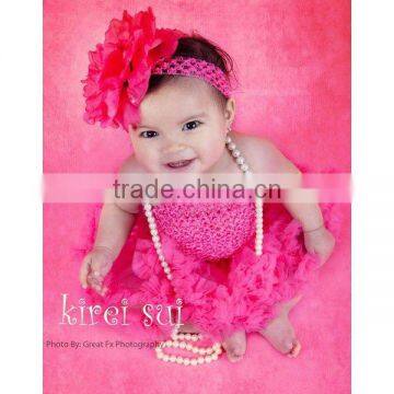 Girls Hot Pink Crochet Tube Top Photo Prop 12M-3 Years