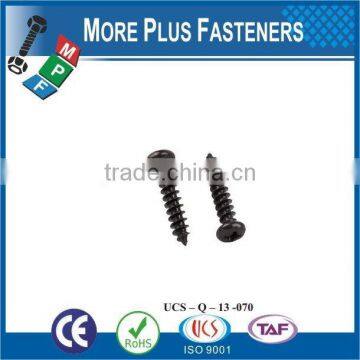Made in Taiwan High Quality Black Coating Manufacturer Pan Head Self Tapping Screw