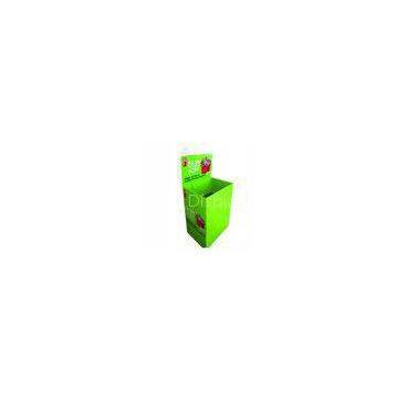 Green 1 Meter Height Store Cardboard Dump Bins For Retail With 4c Printing