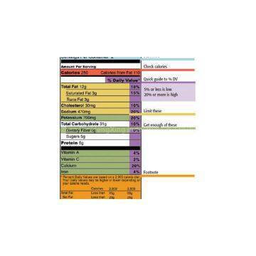 Food Label For Low Temperature