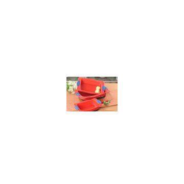 P009 porcelain bakeware set in red color