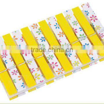 Decorative Plastic printed soft Grip clothespins