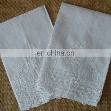 Hemstitched linen tea towel
