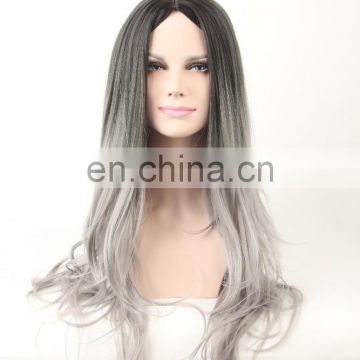 MFW-0098 Top New beauty long synthetic fashion source hair wig, gradient color wig