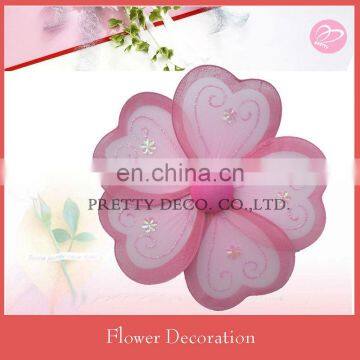 Pink Heart shape stocking flower designs wth glitter paint