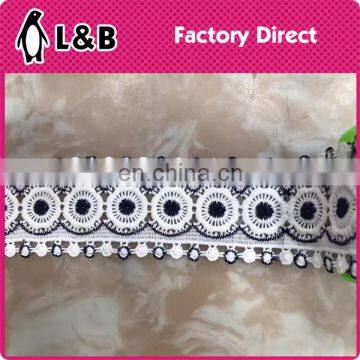 2017 high quality embroidery milk silk double color lace