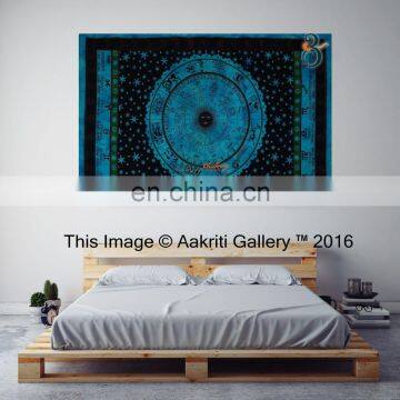 Turquoise Astro Twin Size Tapestry Indian Bedding Spread New Aakriti Gallery