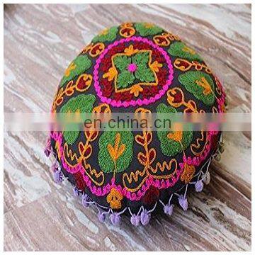 Pouf Cover Mandala design indian Handmade Embroidered Suzani Cushion Cover