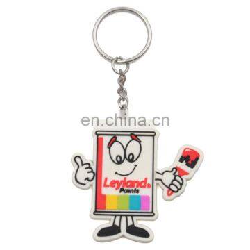 Customized cheapest cost 2D custom design keychain rubber pvc keychain