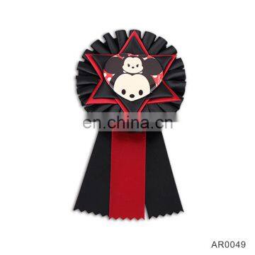 Hot Sales Stain Ribbon with button badge on centre from Alibaba Golden supplier