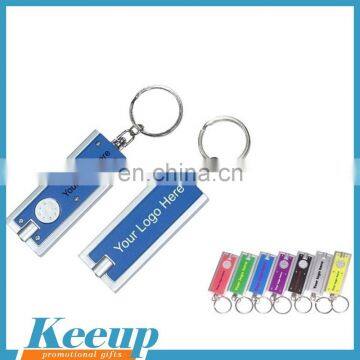 Custom made in China bulk Popular plastic keychain with led light