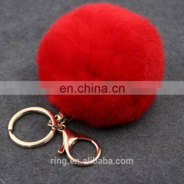 Various Colors Fashion Cute Ball Keychain Rabbit Fox Fur Pompom photo-4