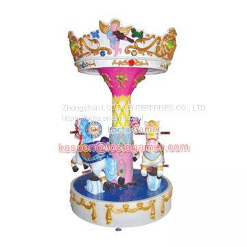 Zhongshan Amusement Theme Park Equipment Merry go Round, 3 Seat Revolving Horse Carousel Mini Kiddie Rides Earn Money photo-4