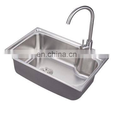 6844 Cheap single bowl stainless steel material 201 kitchen sink with drainer