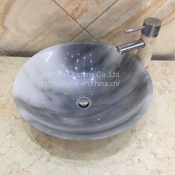 Cloudy White Marble Sinks,Nature Stone Wash Basins,Stone Bathroom Sinks