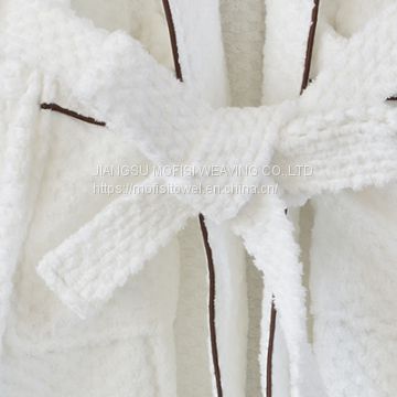 China Supplier 100% Cotton Jacquard Weave Terry Bathrobe