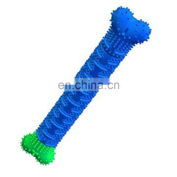 Durable silica gel dog bite/chew bone toy for teeth grinding/ cleaning