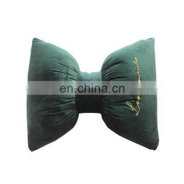 I@home Car Headrest Nordic Embroidery Jewelry Super Soft Velvet Bow Pillow Cushion