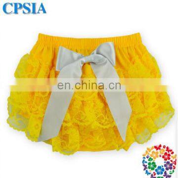 Wholesale Baby Ruffled Bloomers Lace Baby Girl Bloomers,solid Color Baby Diaper Cover photo-3