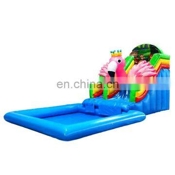 Professional Supplier Inflatable Flamingo Water Slide With Pool Inflatable Water Play Equipment For water park