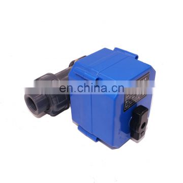 China PVC remote control ball valve / remote control PVC water flow valve with quarter turn electric actuator