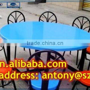 Fiberglass Dining Hall Chair Table photo-2