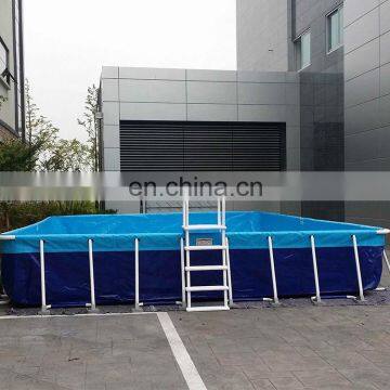 Best Quality Above Ground Square Rectangular Metal Frame Supported Swimming Pool for Kids and Adult