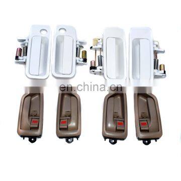 White Outside Tan Inside Door Handle Set 8Pcs For Toyota Camry 1997-2001