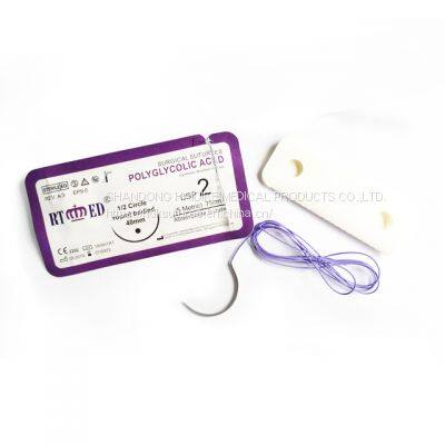 PGA Absorbable Surgical Suture With Needle--USP6/0-2 photo-2