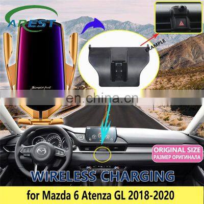 Car Mobile Phone Holder for Mazda 6 Atenza Mazda6 GL 2018 2019 2020 Wireless Charging Telephone Bracket Accessories for iPhone