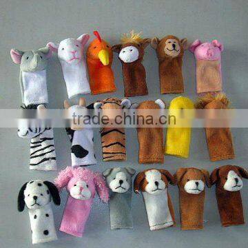 7cm(H) plush cheap animal finger puppets